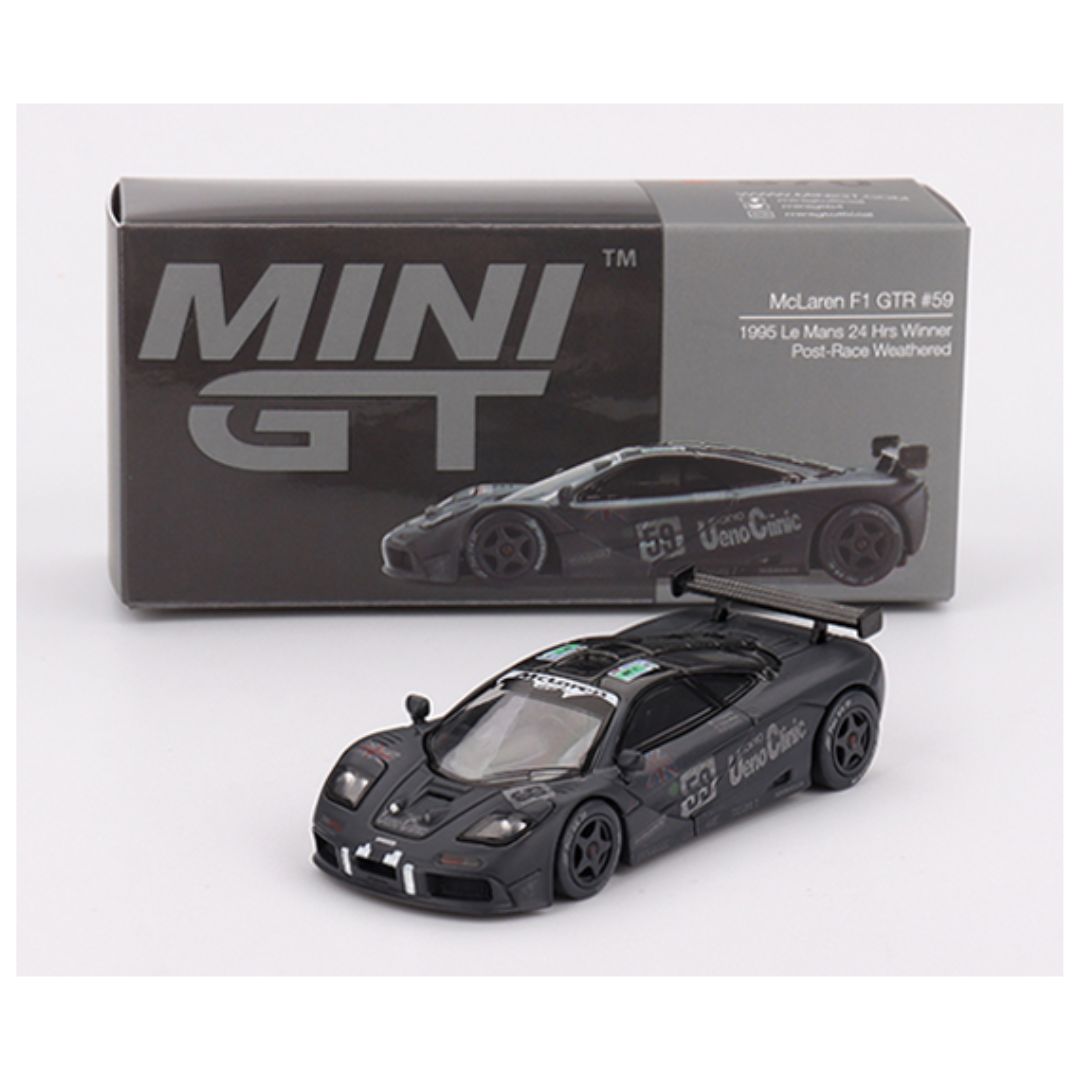 Mini GT #870: McLaren F1 GTR #59 1995 Le Mans 24Hr Winner Post-Race Weathered
