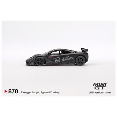 Mini GT #870: McLaren F1 GTR #59 1995 Le Mans 24Hr Winner Post-Race Weathered