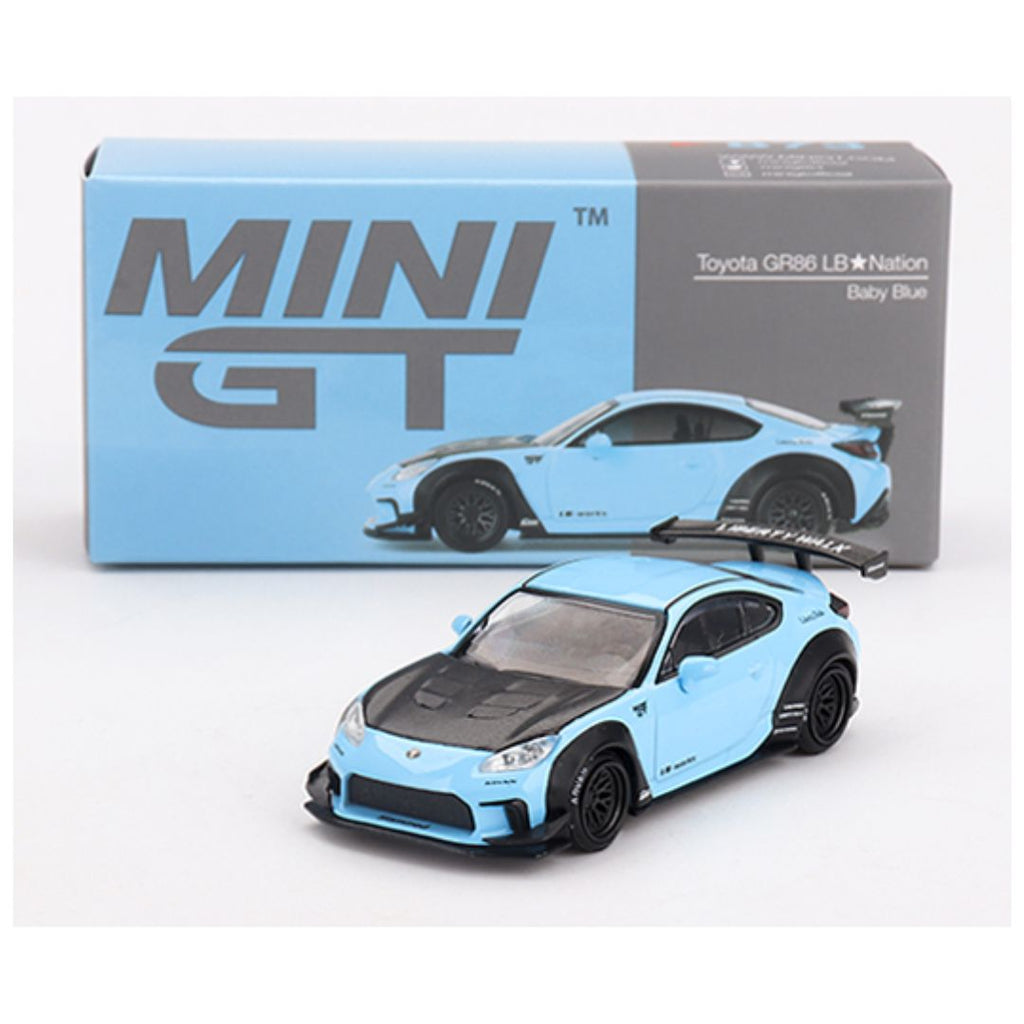 Mini GT #873: Toyota GR86 LB☆Nation Baby Blue 1:64 – Krazy