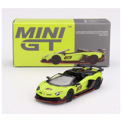 Mini GT #887: Lamborghini Aventador SVJ 63 Roadster Verde Shock 1:64