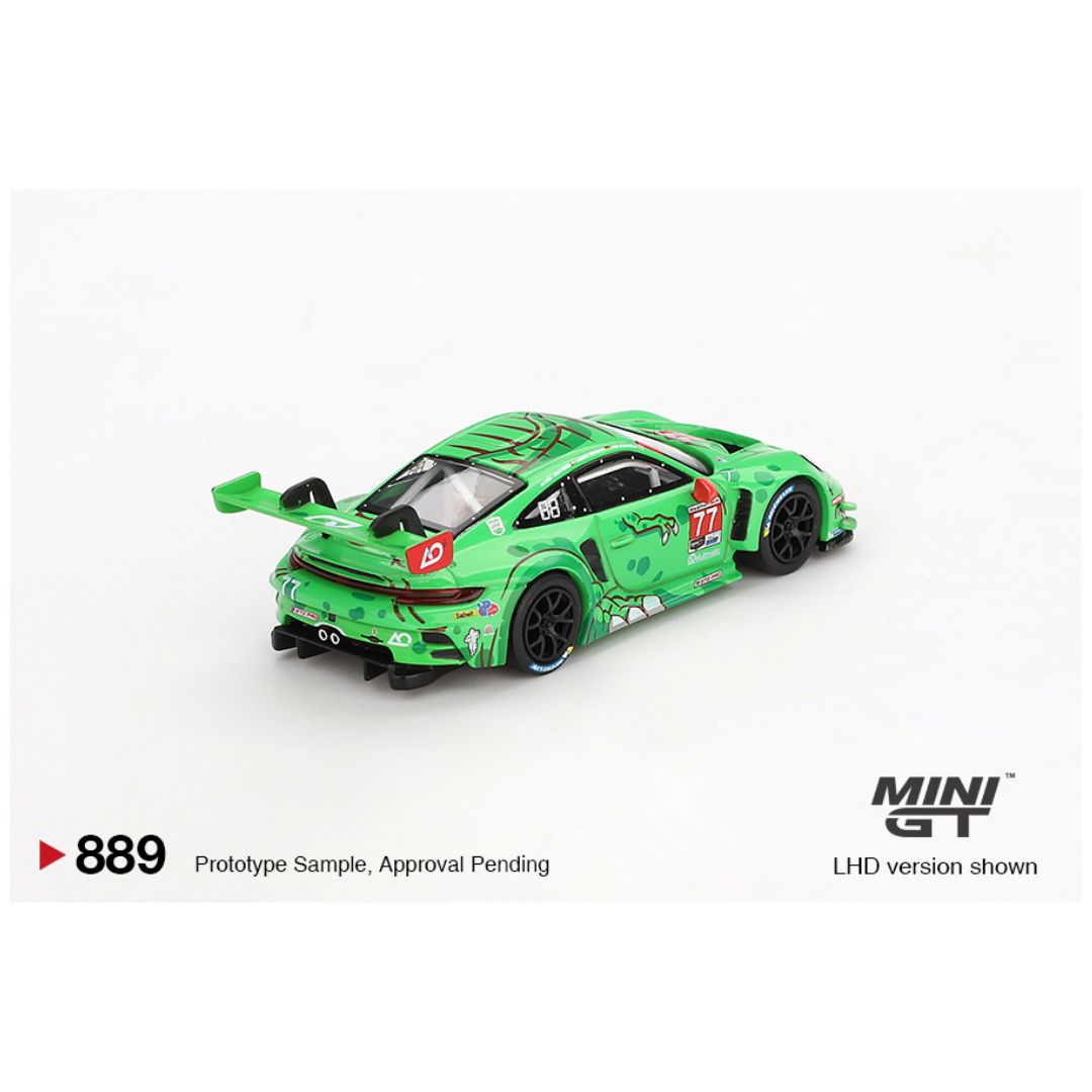 Mini GT #889: Porsche 911 GT3 R #77 AO Racing 2024 IMSA Daytona 24 Hrs GTD Pro 2nd Place