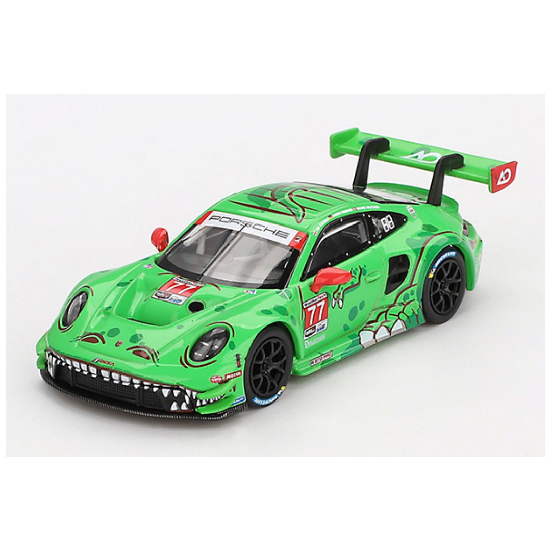 Mini GT #889: Porsche 911 GT3 R #77 AO Racing 2024 IMSA Daytona 24 Hrs GTD Pro 2nd Place