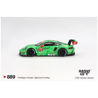 Mini GT #889: Porsche 911 GT3 R #77 AO Racing 2024 IMSA Daytona 24 Hrs GTD Pro 2nd Place