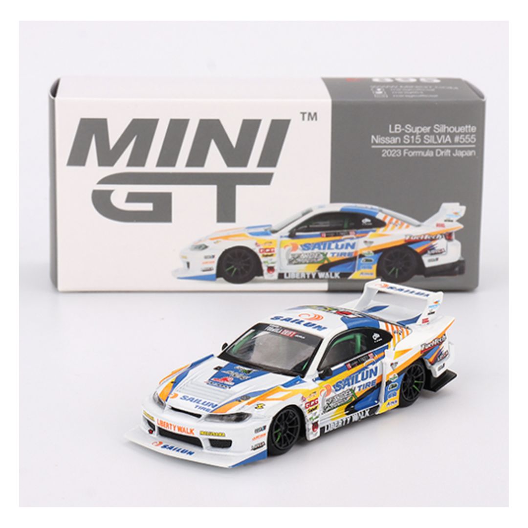Mini GT #895: Nissan LB-Super Silhouette S15 SILVIA #555 2023 Formula Drift Japan 1:64