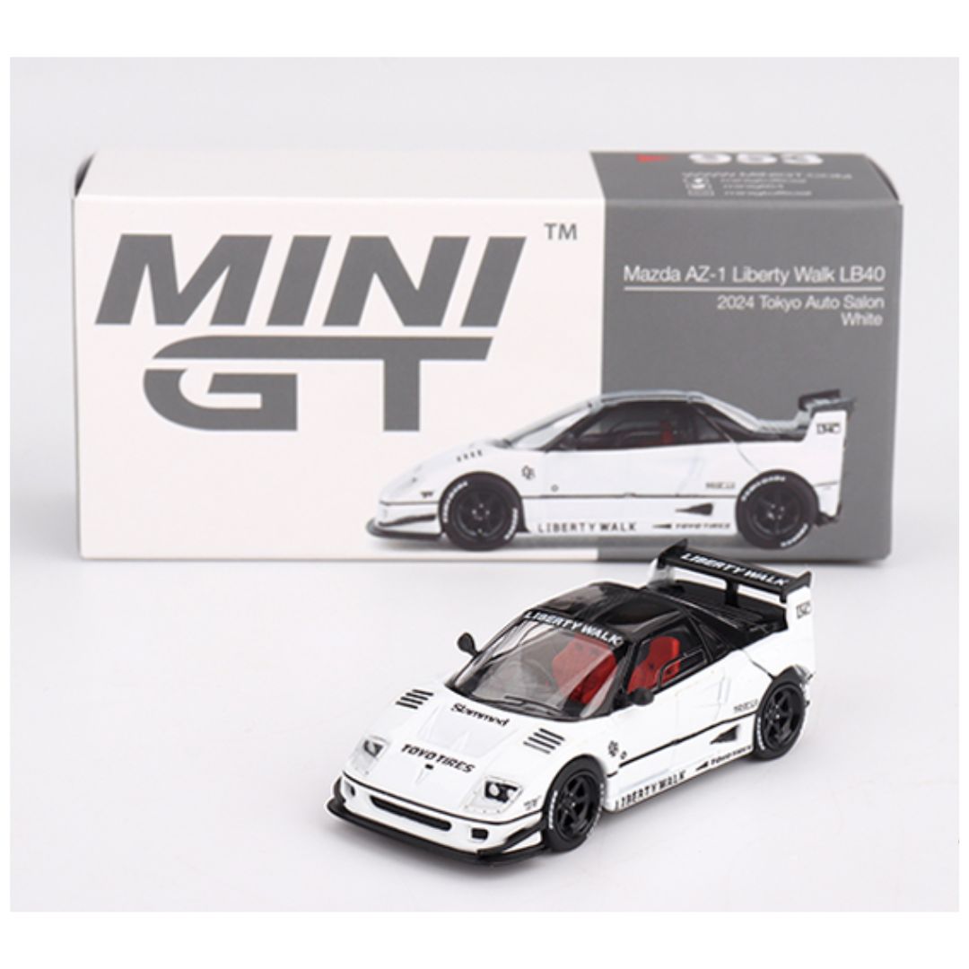 Mini GT #953: Mazda AZ-1 Liberty Walk LB40 White 2024 Tokyo Auto Salon