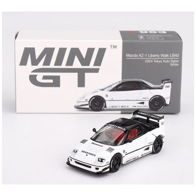 Mini GT #953: Mazda AZ-1 Liberty Walk LB40 White 2024 Tokyo Auto Salon