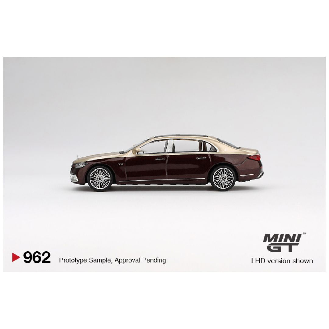 Mini GT #962: Mercedes-Maybach S 680 Gold / Dark Red Metallic