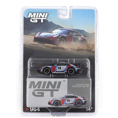 Mini GT #964 BL: Porsche 911 Dakar Ice Grey Metallic "Rally 1978"