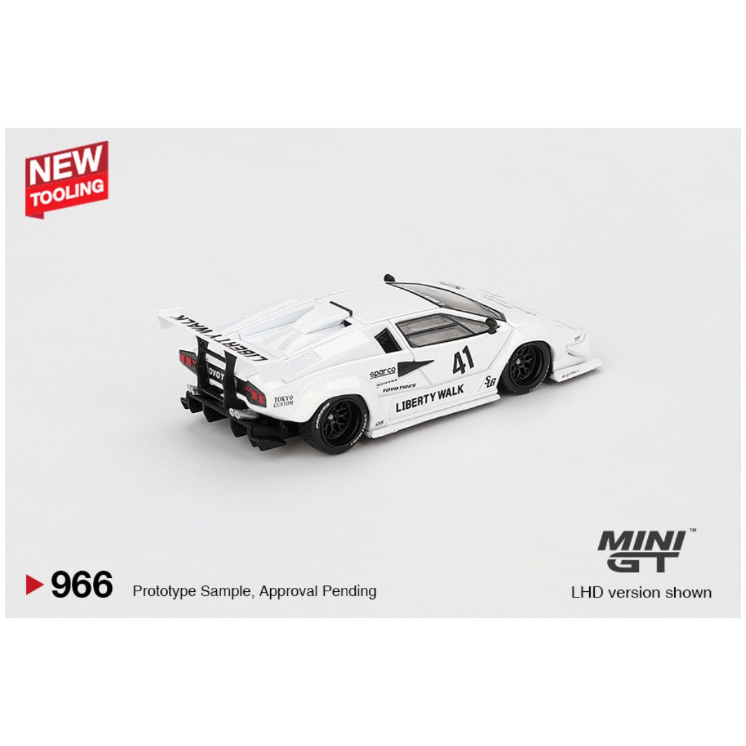 Mini GT #966: Lamborghini Countach LB-WORKS White 2024 Tokyo Auto Salon 1:64