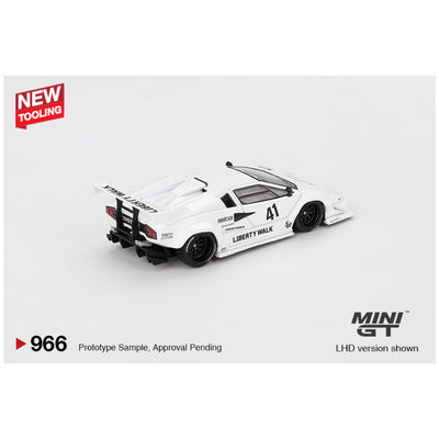 Mini GT #966: Lamborghini Countach LB-WORKS White 2024 Tokyo Auto Salon 1:64