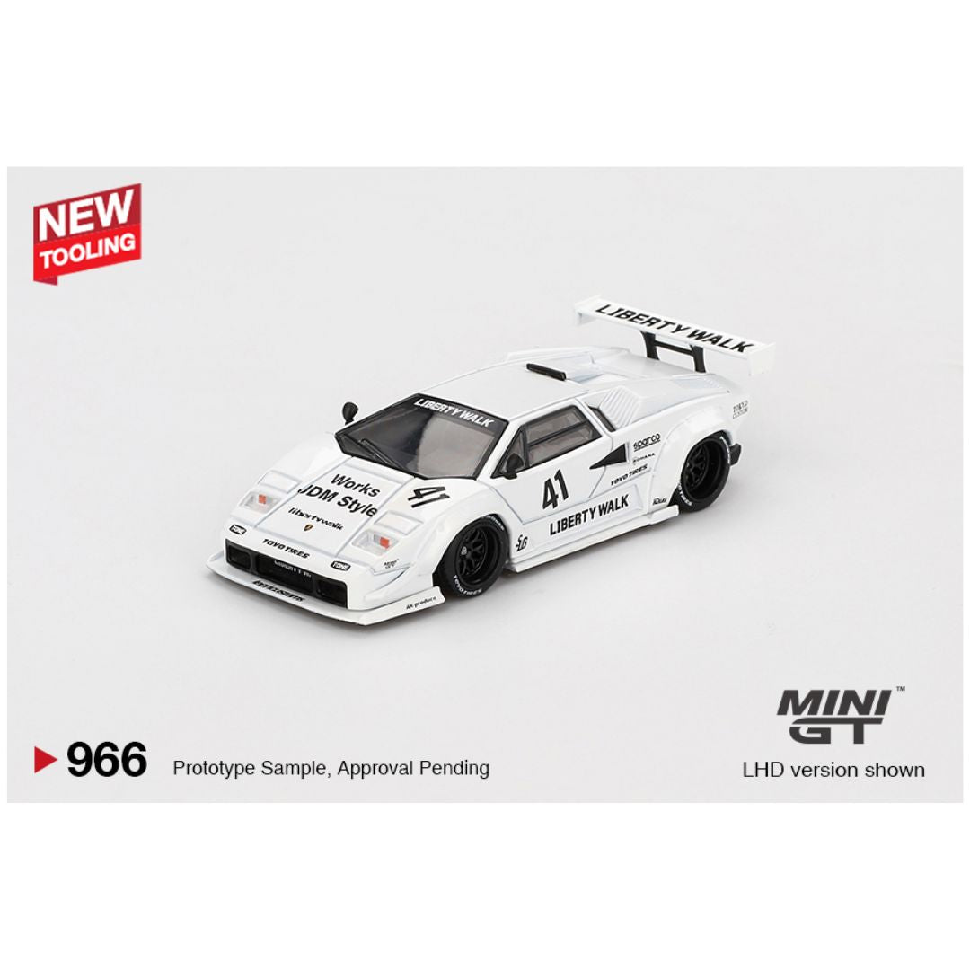 Mini GT #966: Lamborghini Countach LB-WORKS White 2024 Tokyo