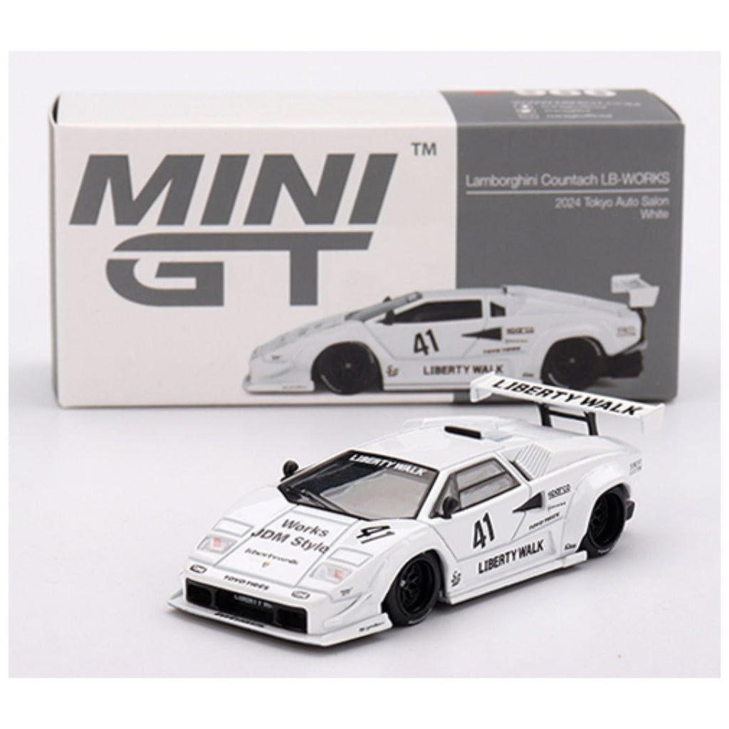 Mini GT #966: Lamborghini Countach LB-WORKS White 2024 Tokyo Auto Salon 1:64