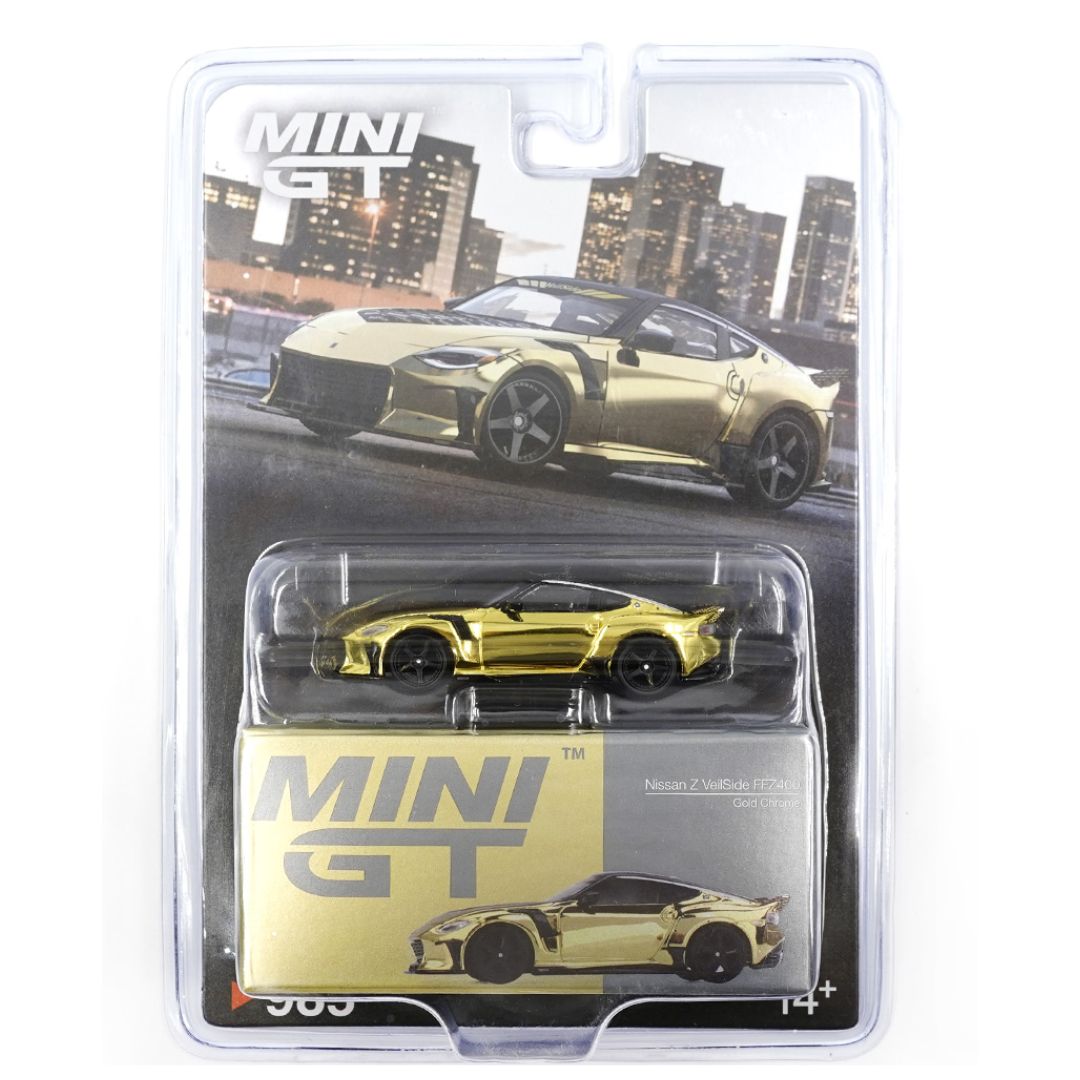 Mini GT #985 BL: Nissan Z VeilSide FFZ400 Gold Chrome
