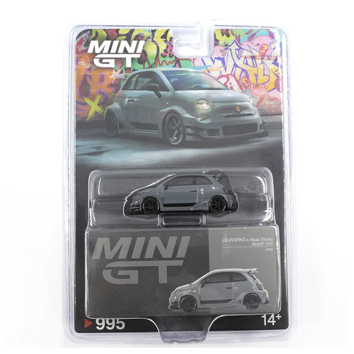 Mini GT #995 BL: Abarth 595 LB WORKS x Abas Works Grey