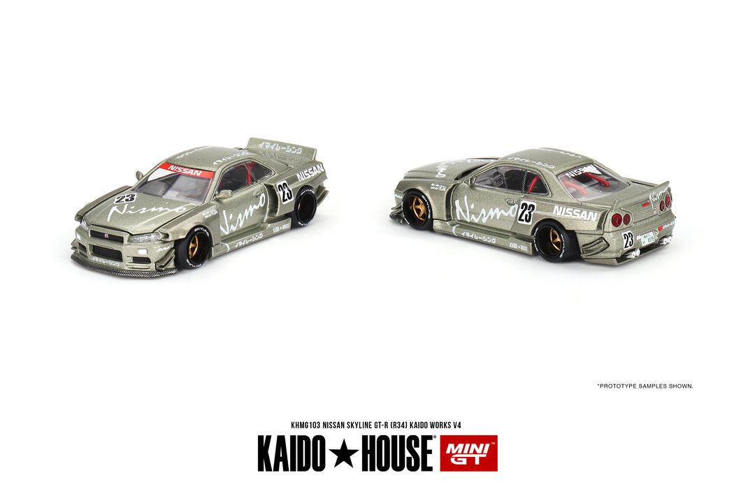 MINI GT: Nissan Skyline GT-R (R34) Kaido Works V4 (1:64) – Krazy