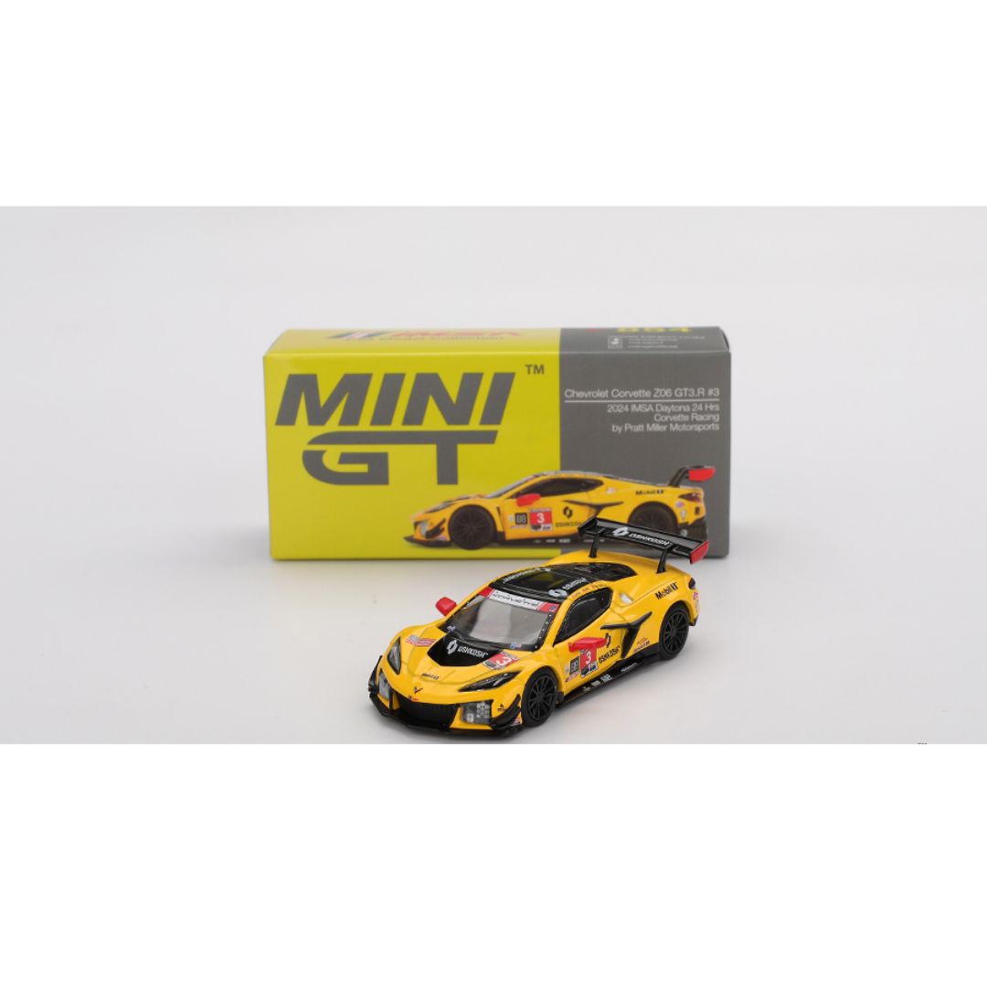 MINI GT #854: Chevrolet Corvette Z06 GT3.R #3 Corvette Racing by Pratt Miller Motorsports 2024 IMSA Daytona 24 Hrs