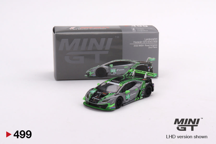 Mini GT Lamborghini Huracán GT3 EVO #39 2022 IMSA Road America 2nd Place