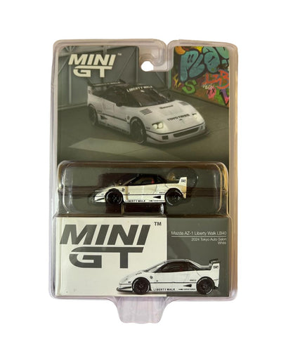 Mini GT #953 BL: Mazda AZ-1 Liberty Walk LB40 White 2024 Tokyo Auto Salon