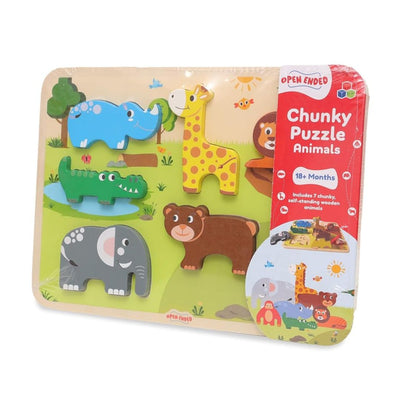 Open Ended Chunky Puzzle New Design - Animals 7 Pcs