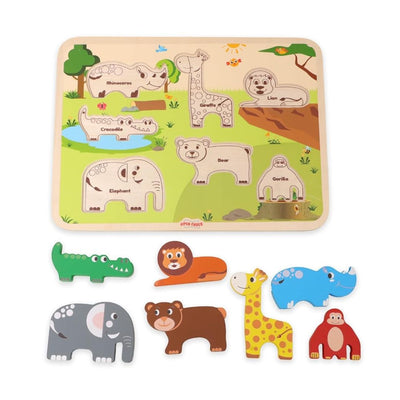Open Ended Chunky Puzzle New Design - Animals 7 Pcs