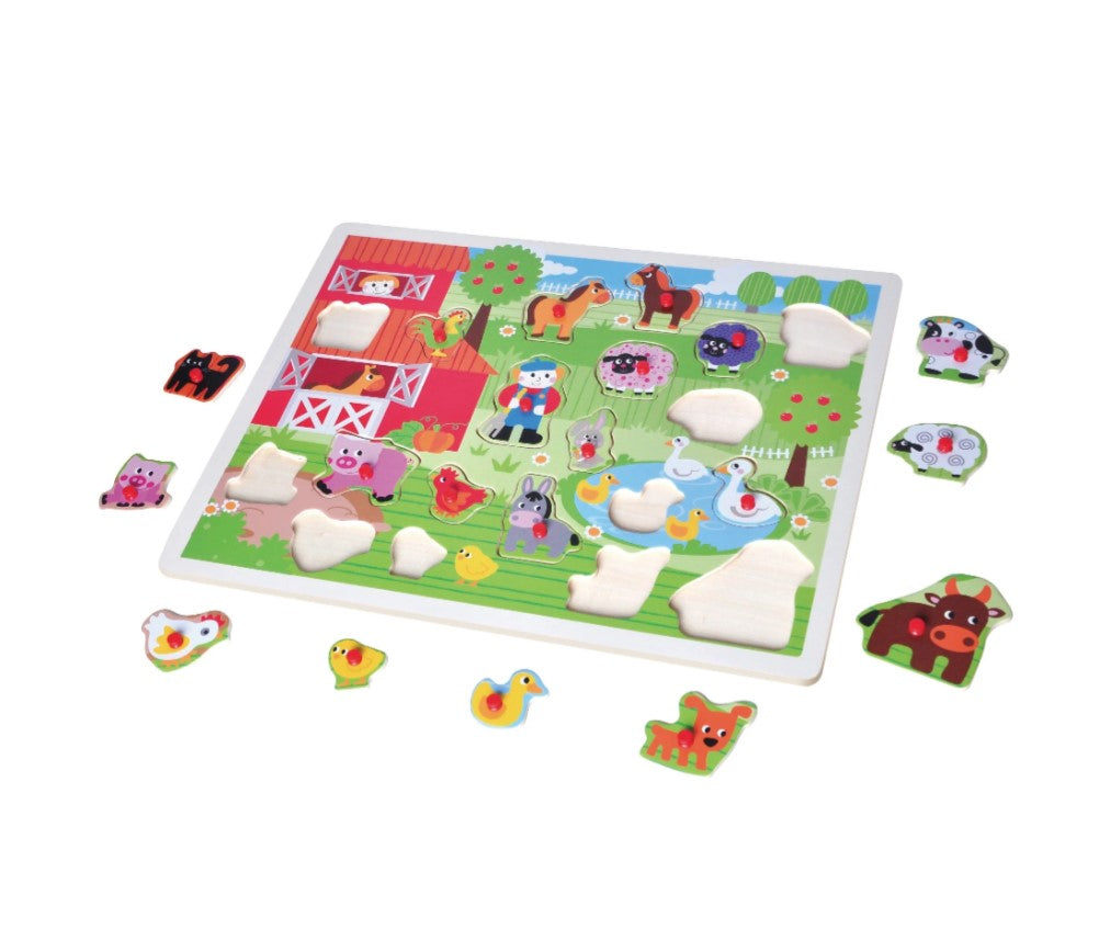 Open Ended Giant Peg Puzzle - Farm Animals