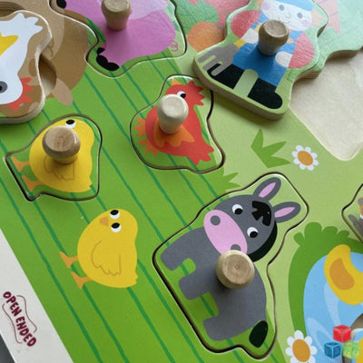 Open Ended Giant Peg Puzzle - Farm Animals