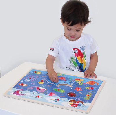 Open Ended Giant Peg Puzzle - Sea Animals