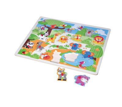 Open Ended Giant Peg Puzzle - Zoo Animals