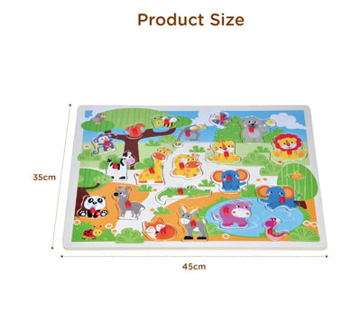 Open Ended Giant Peg Puzzle - Zoo Animals