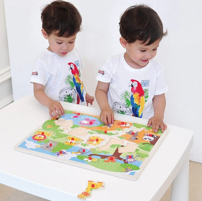 Open Ended Giant Peg Puzzle - Zoo Animals