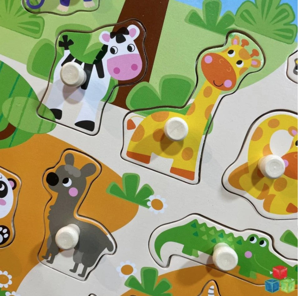 Open Ended Giant Peg Puzzle - Zoo Animals