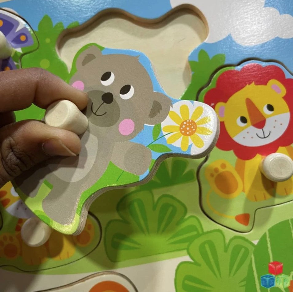 Open Ended Giant Peg Puzzle - Zoo Animals