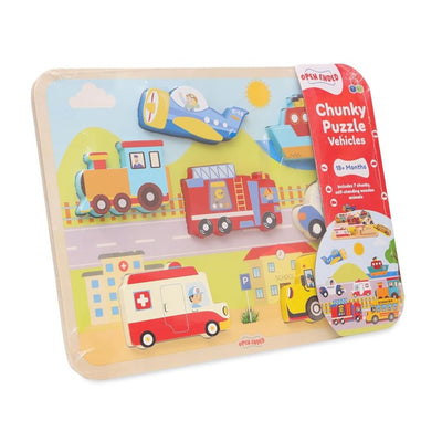 Open Ended Chunky Puzzle New Design - Vehicles 7 PCS
