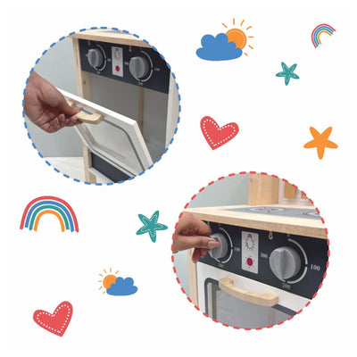 Open Ended: Tiny Chef's First Wooden Kitchen With 8 Accessories