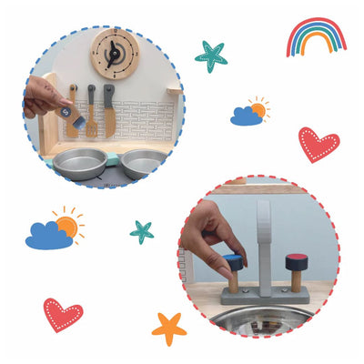 Open Ended: Tiny Chef's First Wooden Kitchen With 8 Accessories
