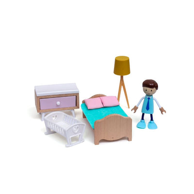 Open Ended: Wooden Dollhouse - Modern Villa - 31 Pcs With 4 doll figures