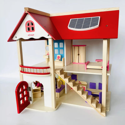 Open Ended Wooden Dollhouse - Redwood Cottage