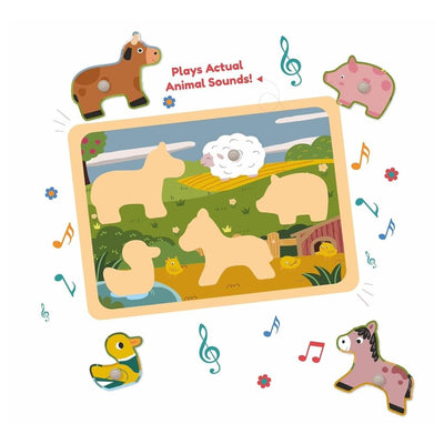 Open Ended Wooden Sound Puzzle - Farm