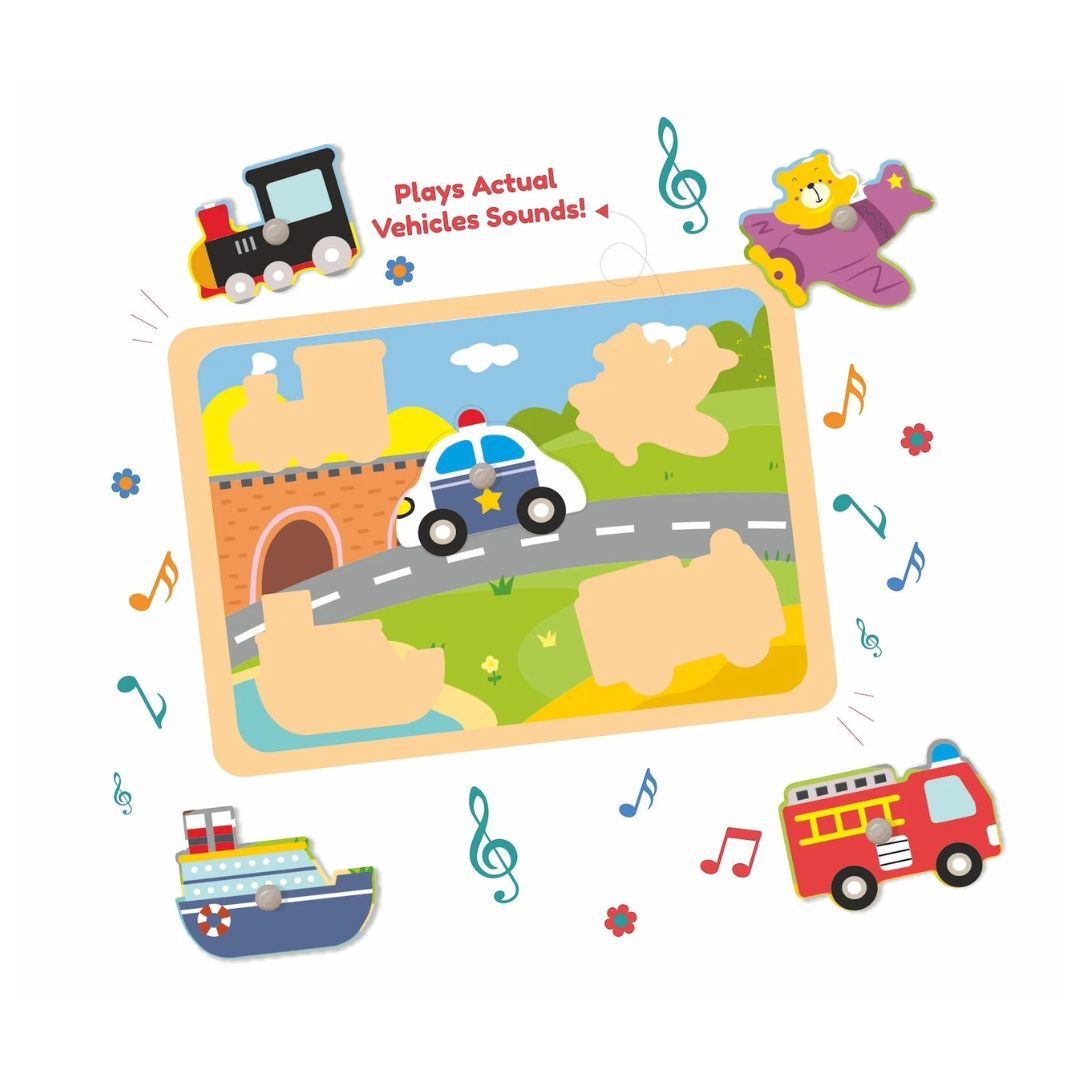Open Ended Wooden Sound Puzzle - Vehicle