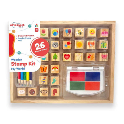 Open Ended Wooden Stamp Kit - My World