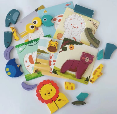 Open Ended Toddler's First 6 In 1 Puzzle - Animals