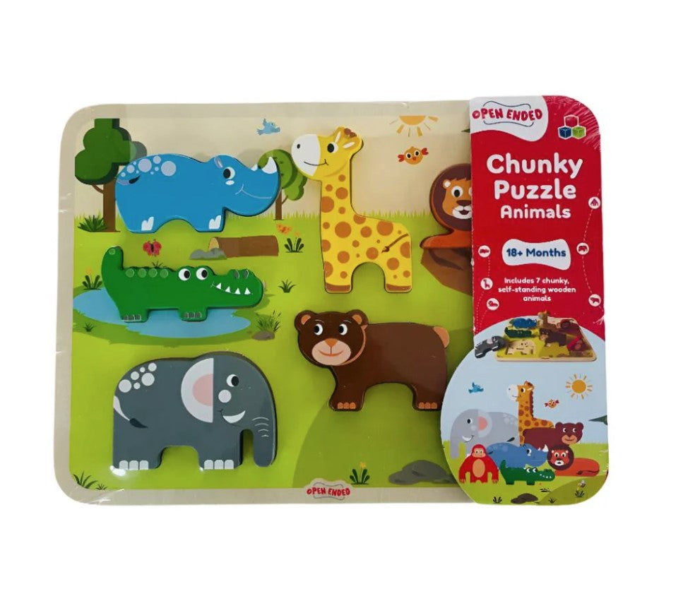 Open Ended: Chunky Puzzle New Design- Animals