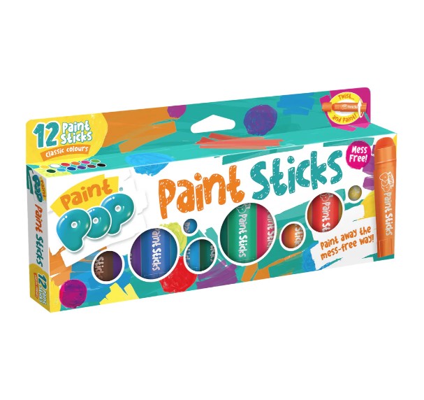 Paint Pop: Classic Colors Quick Dry Paint Sticks, Pack of 12