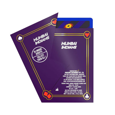 Mumbai Indians MI: Plastic Poker Playing Cards Swivel Pack | Parksons Cartamundi