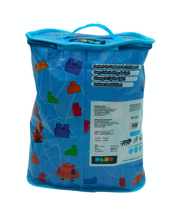 Building Blocks Bag Pack: Blue - 80 PCS | Plex