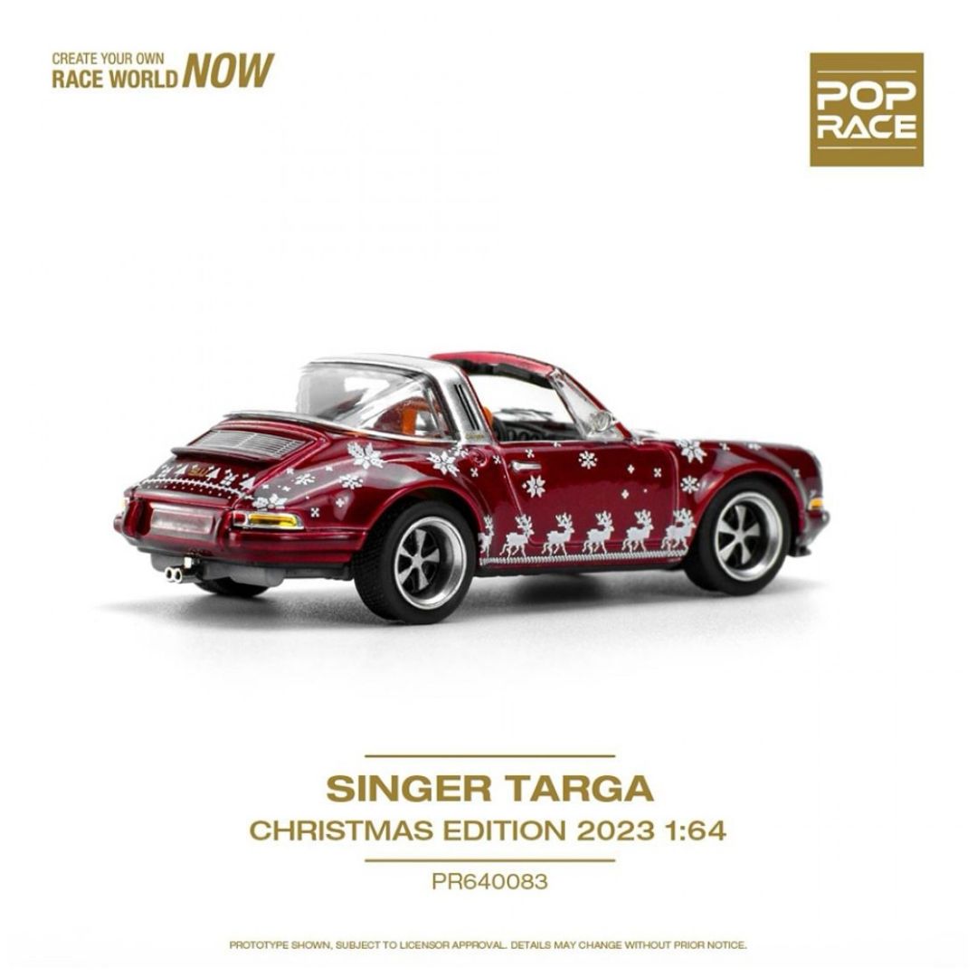 Pop Race #083: Porsche Singer targa Christmas Edition Red 1:64