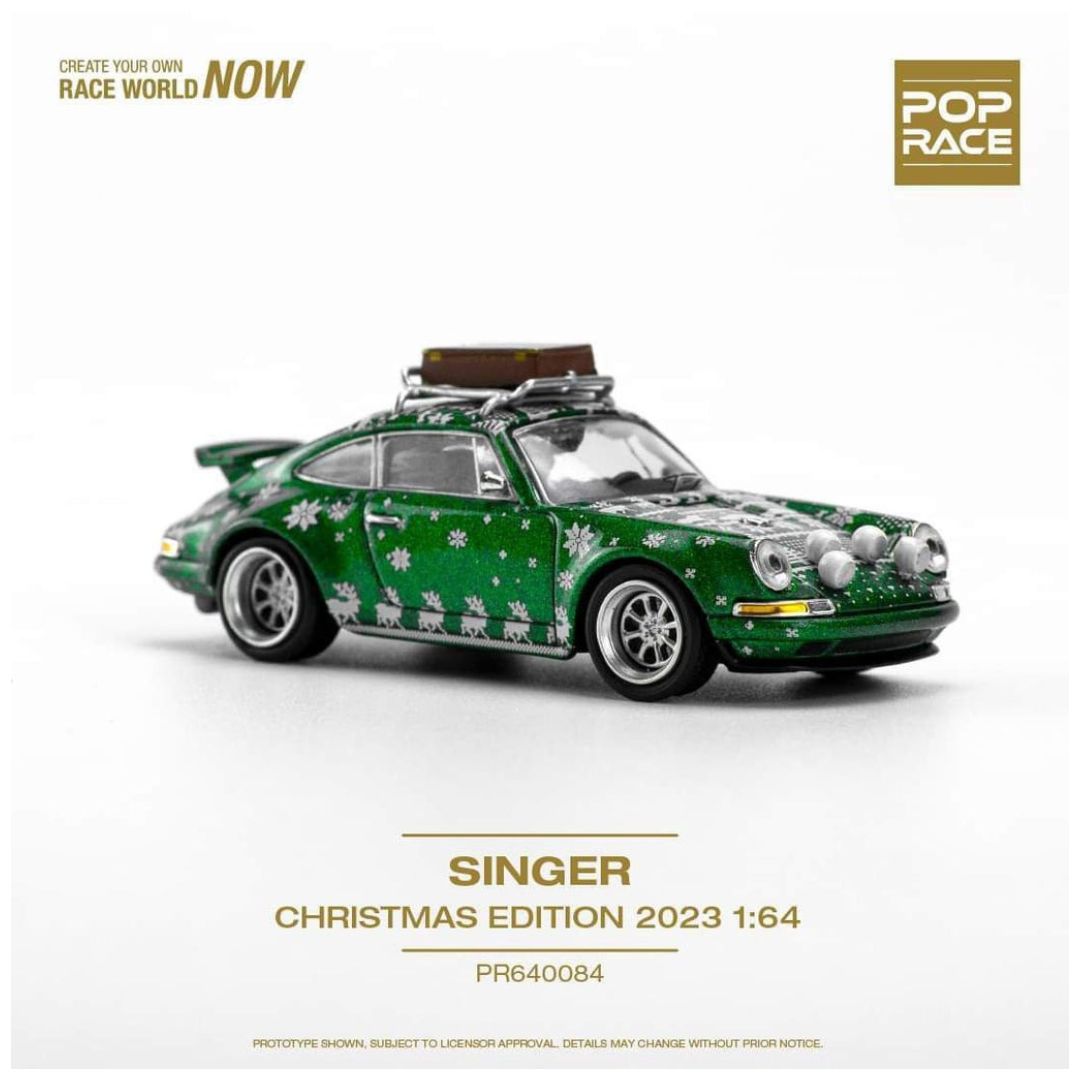 Pop Race #084: Porsche Singer targa Christmas Edition Green 1:64