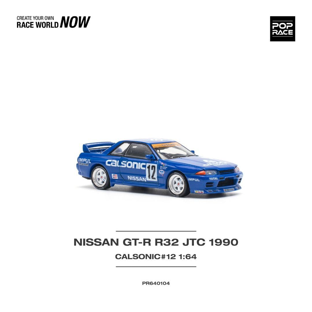 Pop Race Nissan Skyline Nissan GT R R32 JTC 1990 Calsonic #12 1:64