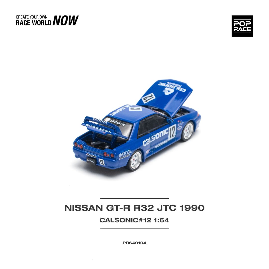 Pop Race Nissan Skyline Nissan GT R R32 JTC 1990 Calsonic #12 1:64