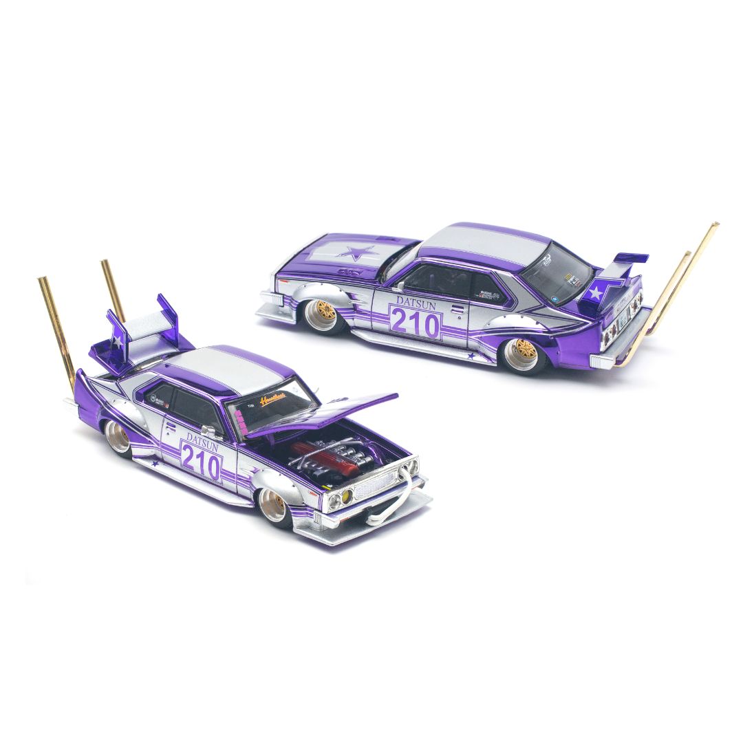 Pop Race #107: Nissan Skyline C210 Kaido Racer Bosozoku Style Purpal 1:64